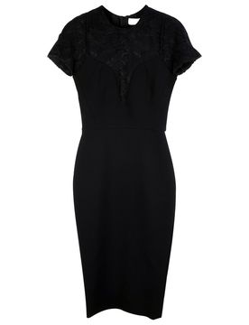 Lace Panelled Short Sleeved Midi Dress Size XS