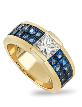 Yellow Gold Diamond & Sapphire Ring