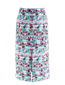 Multicolour Geometric Print Pencil Skirt Size XXS