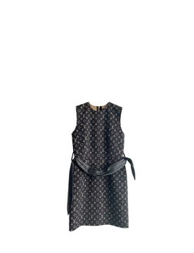 Monogram Belted Shift Dress Size 36