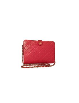 Vintage red leather quilted bag