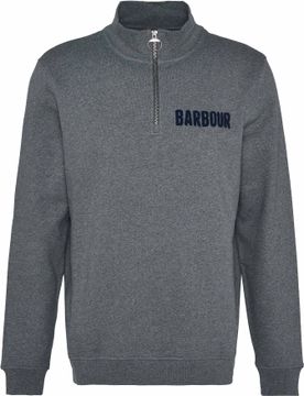 Sweat en coton demi-zippé - Cotes Half Zip Sweatshirt Mid Grey Marl en Coton - Taille L - Gris