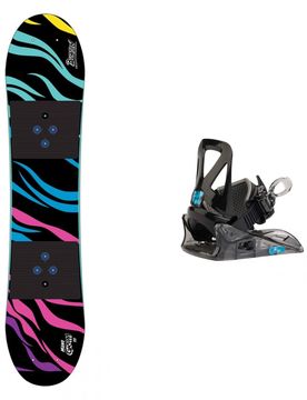 Snowboard Snowboard Set Mini Grom 2024 aus Wolle schwarz