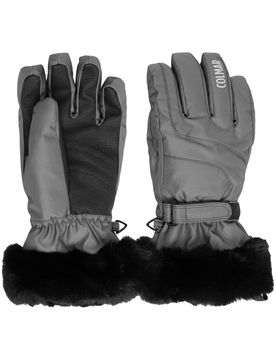 Wasserfeste Skihandschuhe Ladies Gloves Fur Black für Damen aus Leder Größe M schwarz