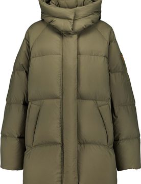 Doudoune mi-longue ceinturée et isolante en duvet naturel - Pame Khaki - Taille S - Kaki