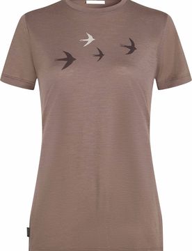 T-shirt de randonnée en laine de mérinos léger et respirant - W Merino 150 Tech Lite SS Tee Bird Transit Porcini en Laine