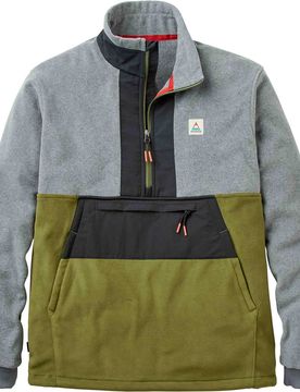 Polaire recyclée à col zippé - Woodland 2.0 Hoodless 1/2 Zip Recycled Polar Fleece Grey Marl Khaki - Taille L - Gris