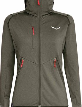 Polaire stretch et légère en Polarlite zippée - Agner Hybrid PL DST W FZ Hoody Faded Green Melange - Taille M - Vert