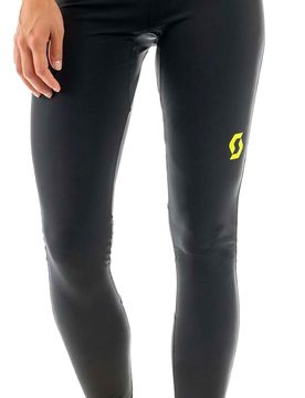 Legging de trail running respirant et stretch - RC Run Full Tights W Black/Yellow - Taille XS - Noir