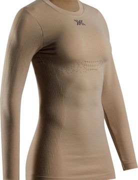 Thermo-T-Shirt mit langen ärmeln Mightywool Shirt LS W Sand für Damen aus Wolle Größe S Beige