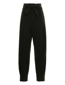 Pantaloni in gabardina di viscosa misto lana