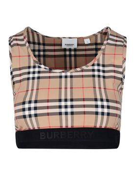 Top sportivo con motivo tartan