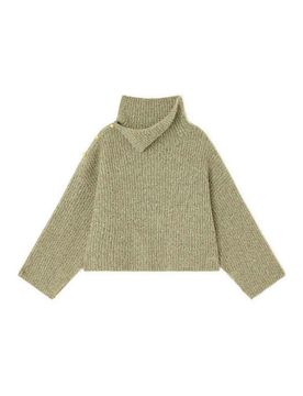 Maglione del collo asimmetrico in lana