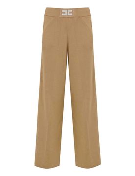 Pantaloni viscosi con fasce lucide
