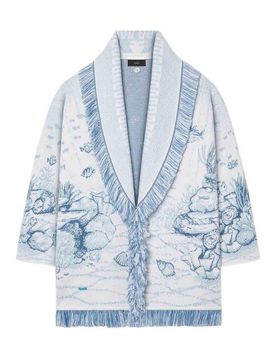 Cardigan in lana nel profondo dell'oceano