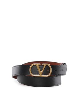 Cintura in pelle reversibile con firma Vlogo
