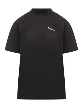 T-shirt in cotone con fiori di vetro Arrow