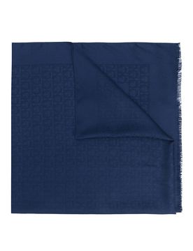 Foulard Oxford in seta-lana stampa Gancini