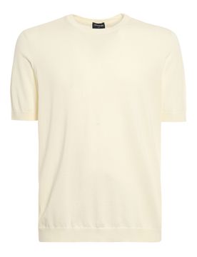 T-shirt in cotone lavorato a maglia
