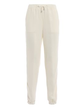 Pantaloni misto lana con bande logo