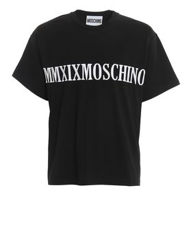 T-shirt nera con logo ricamato