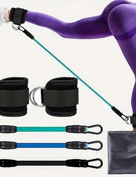 Set de Equipos de Fitness para Potencia Explosiva de Tobillo, que incluye Aro Elástico para Tobillo, Banda de Resistencia para Cadera y Pierna, Banda
