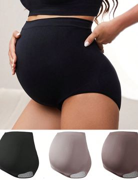 Piezas Ropa interior de maternidad de nailon, adecuada para el embarazo temprano, medio y tardío, posparto, calzoncillos tipo triángulo en múltiple