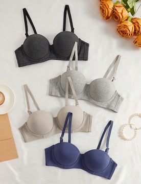 Juego de 4 sujetadores sin aros cómodos y suaves para mujer, adecuados para busto pequeño