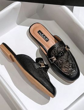 Zapatos planos tipo mule de mujer, mocasines sin talón
