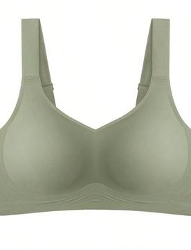 Set de 2 sujetadores deportivos inalámbricos simples y cómodos para mujeres, brasier a prueba de deslizamiento de unicolor