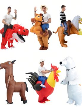PIEZA (Viene con soplador inflable - Sin baterías) Decoración hinchable de Gallo/Dinosaurio/Oso Polar/Caballo/Confesión de Amor Romántico, Disfraz