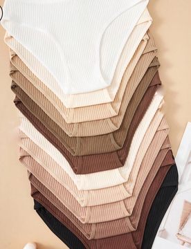 Paquete de 12 bragas de algodón para mujer - Calzones sin costuras a rayas, transpirables, suaves y cómodos, aptos para uso diario