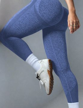 Leggings sin costuras de cintura alta de unicolor para mujer