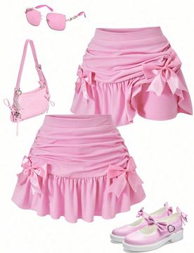 Falda mini rosa de estilo casual y lindo para niña preadolescente de moda simple para el uso diario