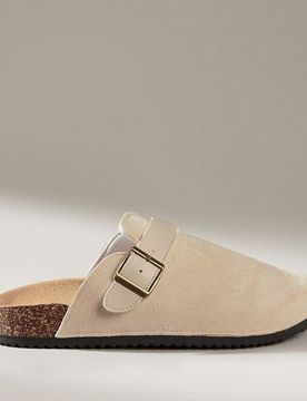 Mules casuales con diseño de hebilla para mujer