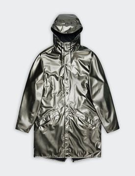 Coupe-vent impermÃ©able long Ã  capuche - Taille XS Argent