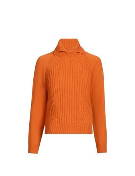 Pull à col montant en laine et cachemire