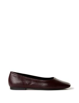 Ballerines unies en cuir