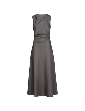 Robe longue drapée en laine vierge