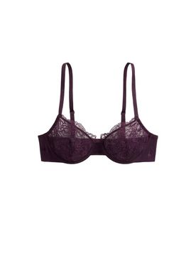 Polo Soutien-gorge corbeille dentelle en coton mélangé