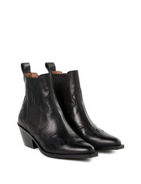Bottines santiags en cuir