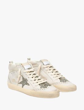Basket montantes Mid Star avec paillettes et cuir