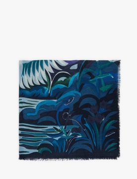 Echarpe à motif en laine et soie