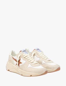 Basket à lacet Running Sole motif étoile en cuir