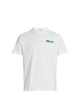 T-shirt imprimé à col rond en coton Blanc XL Male