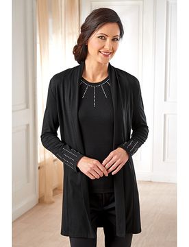 Cardigan mit Strass schwarz Amélie di Santi