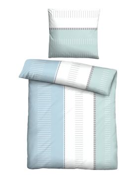 Baumwoll Renforce Bettwäsche Striche ciel, 1x 135x200 cm + 1x 80x80 cm