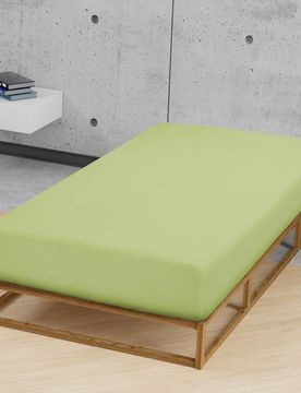 Jersey-Stretch-Spannbetttuch pistaziengrün, 1x 180-200 x 200 cm