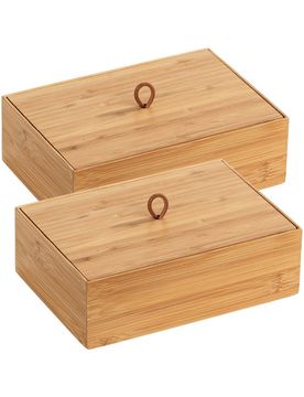 Aufbewahrungsbox „Terra“ L mit Deckel, 2er Set, Bambus
