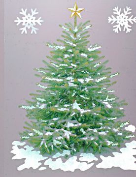Fensterbild "Weihnachtsbaum" nachtleuchtend, 3-tlg